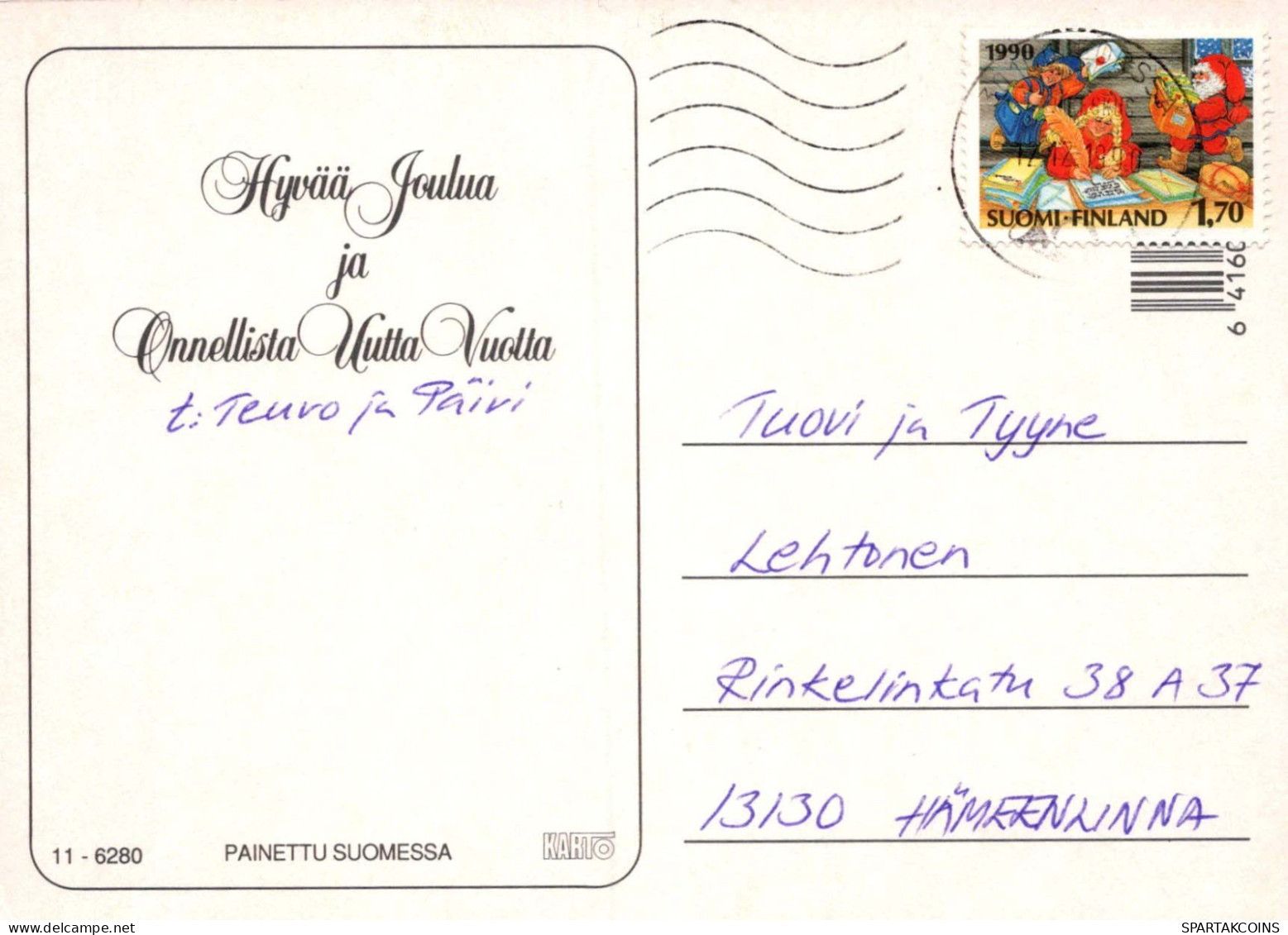 BABBO NATALE Buon Anno Natale Vintage Cartolina CPSM #PAU595.IT - Kerstman