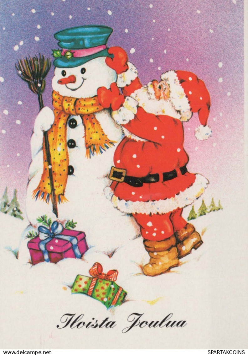 BABBO NATALE Buon Anno Natale PUPAZZO Vintage Cartolina CPSM #PAU391.IT - Santa Claus