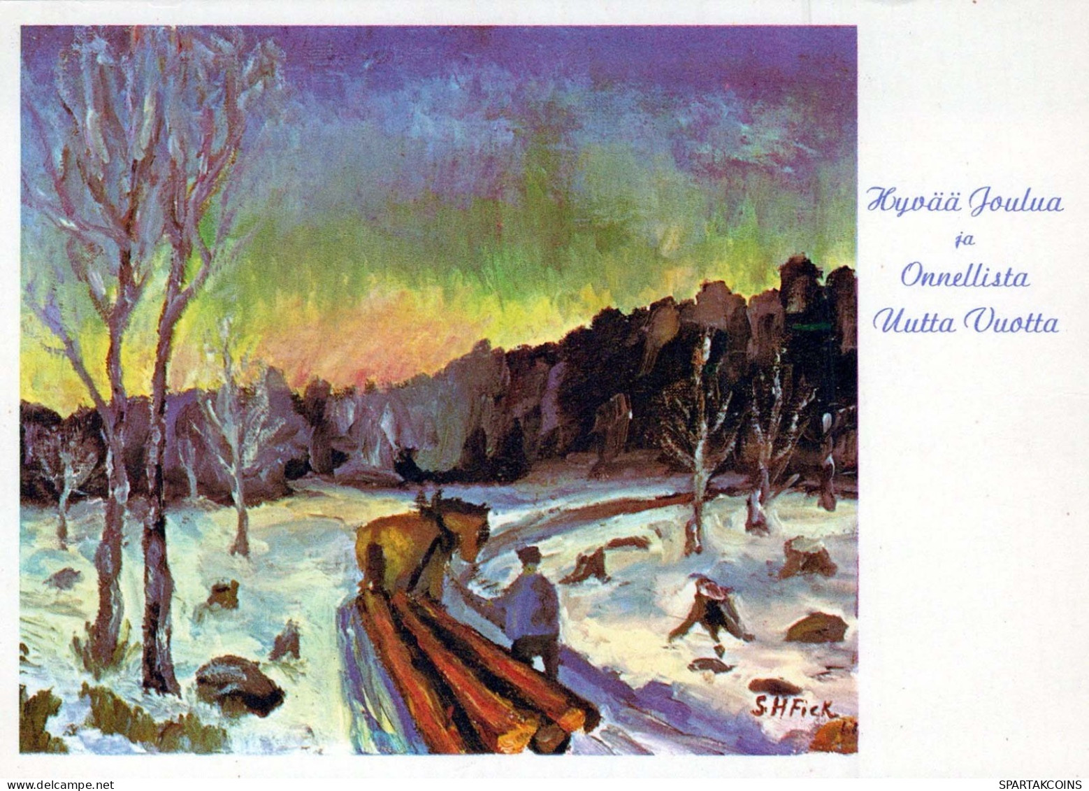 Buon Anno Natale CAVALLO Vintage Cartolina CPSM #PAS941.IT - Nouvel An