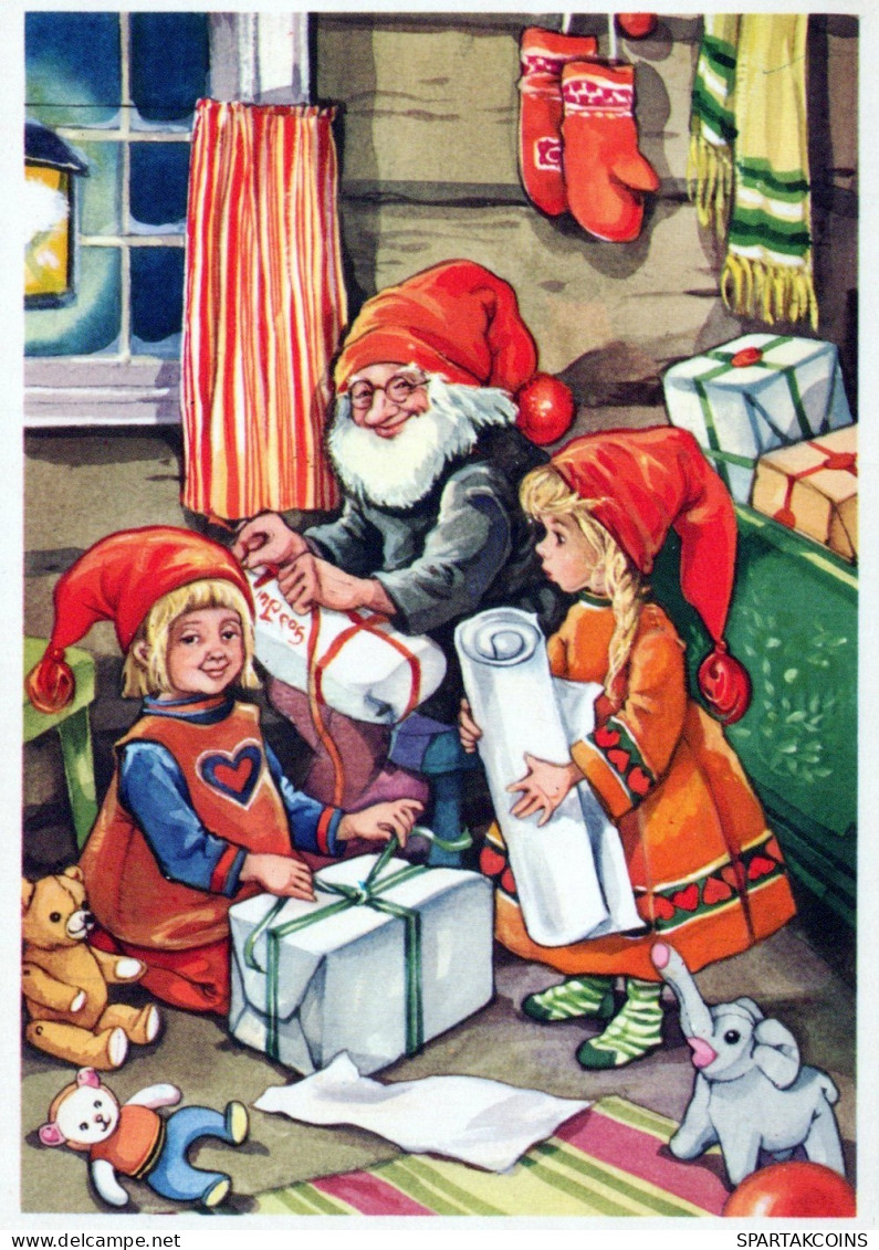 BABBO NATALE BAMBINO Natale Vintage Cartolina CPSM #PAK291.IT - Santa Claus