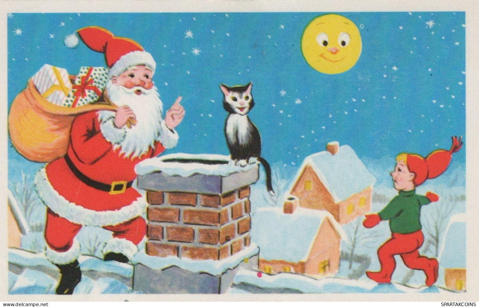BABBO NATALE Natale Vintage Cartolina CPSMPF #PAJ384.IT - Santa Claus