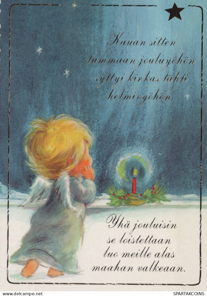 ANGELO Buon Anno Natale Vintage Cartolina CPSM #PAH566.IT - Angeli