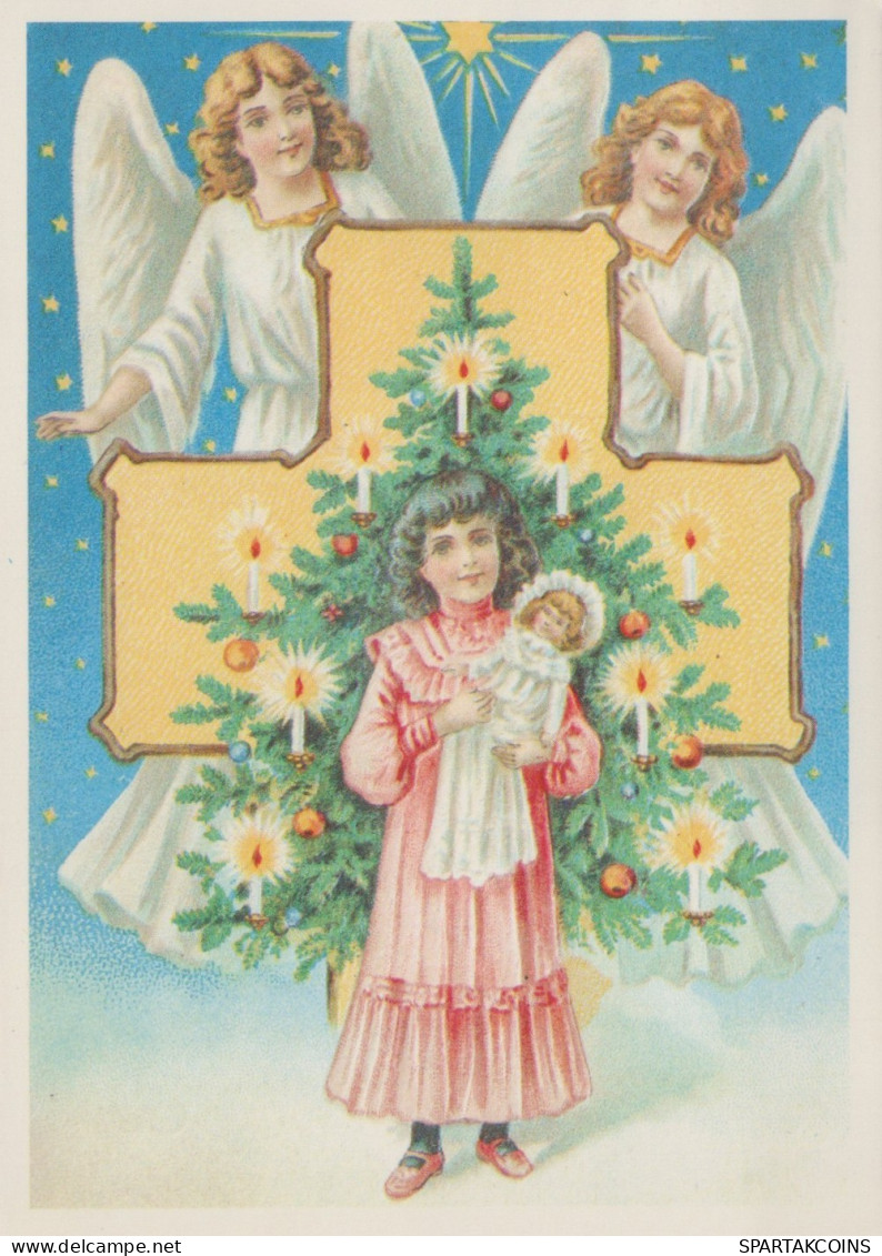 ANGELO Buon Anno Natale Vintage Cartolina CPSM #PAG870.IT - Angeli