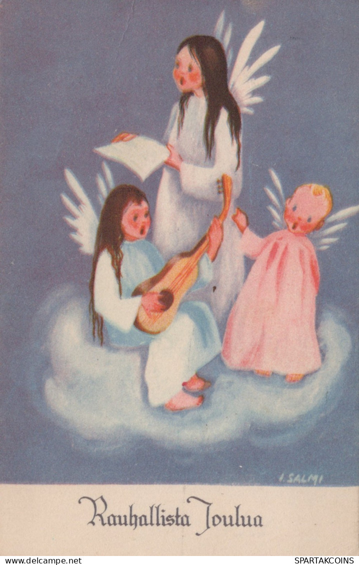 ANGELO Buon Anno Natale Vintage Cartolina CPSMPF #PAG807.IT - Anges