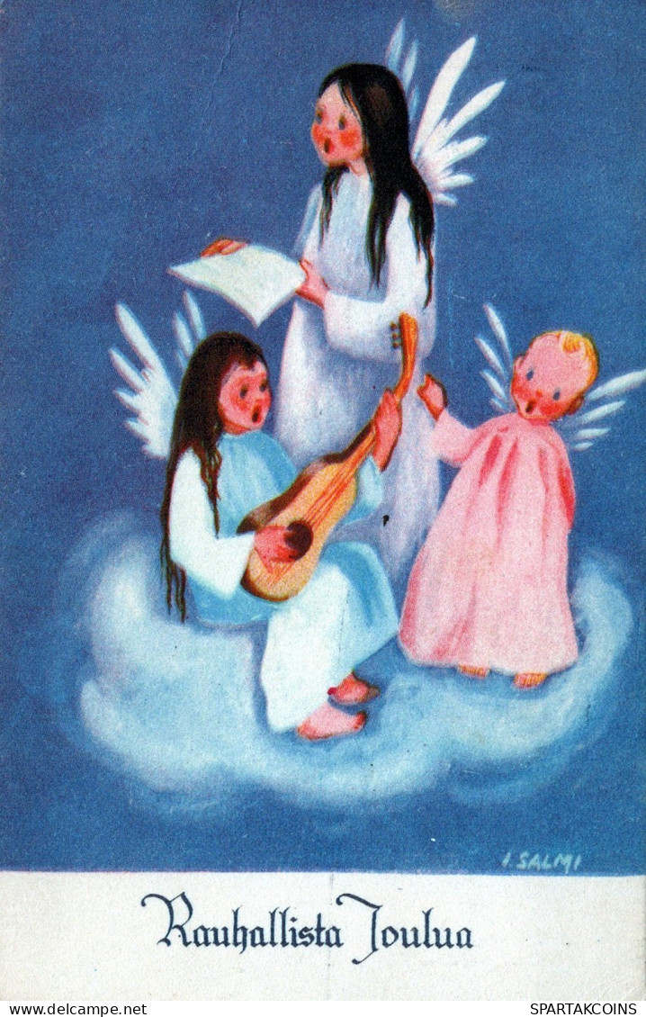 ANGELO Buon Anno Natale Vintage Cartolina CPSMPF #PAG807.IT - Angeli