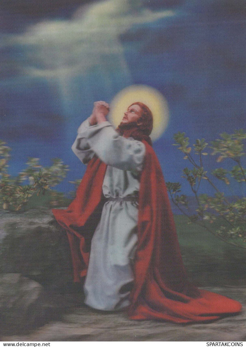 JESUS CHRISTUS OSTERN Christentum Religion LENTICULAR 3D Vintage Ansichtskarte Postkarte CPSM #PAZ013.DE - Jesus