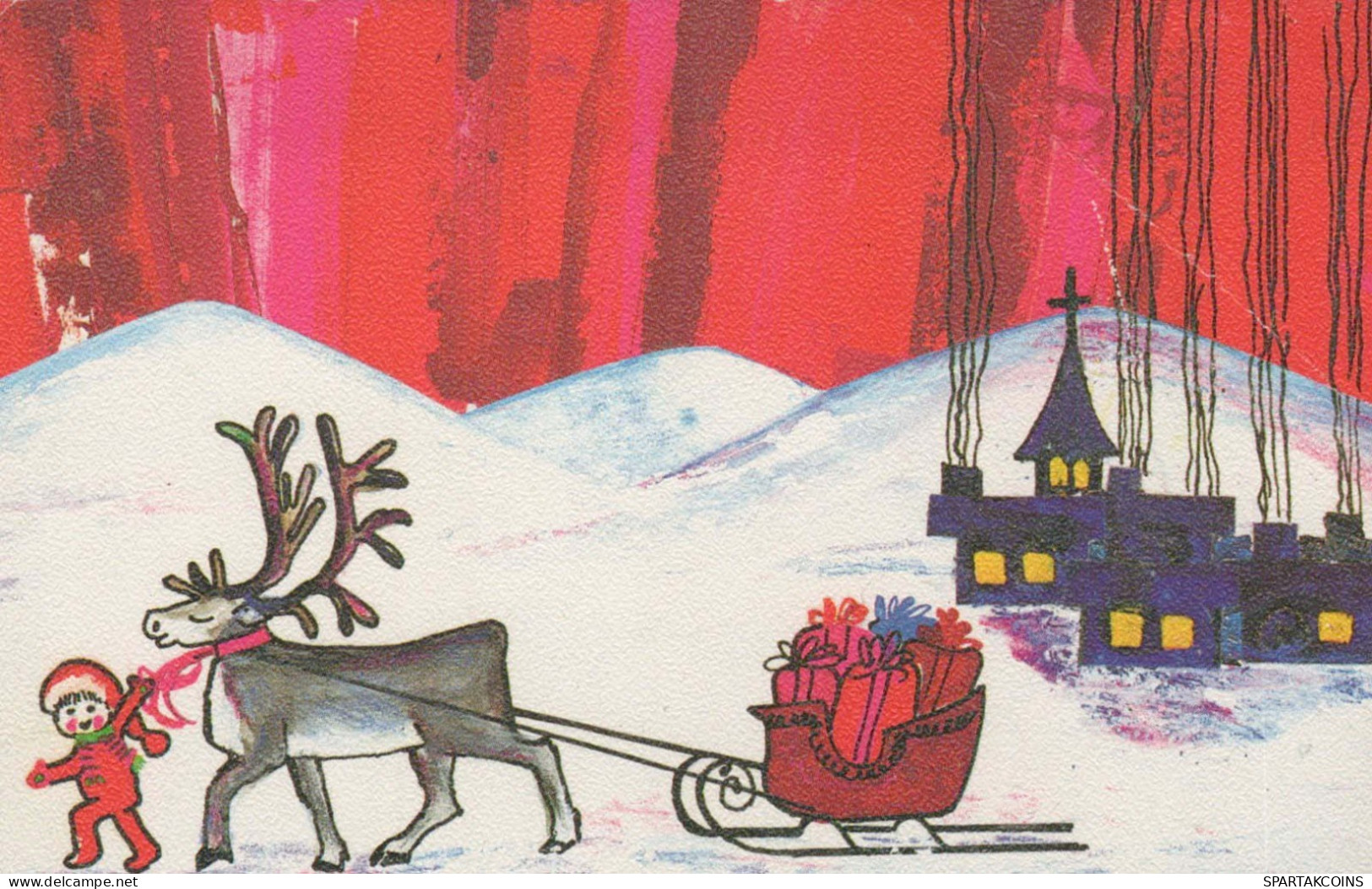 Neujahr Weihnachten GNOME Vintage Ansichtskarte Postkarte CPSMPF #PKG398.DE - Nouvel An