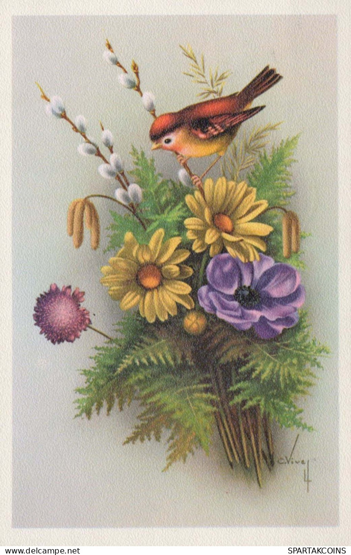 FLOWERS Vintage Ansichtskarte Postkarte CPSMPF #PKG090.DE - Blumen
