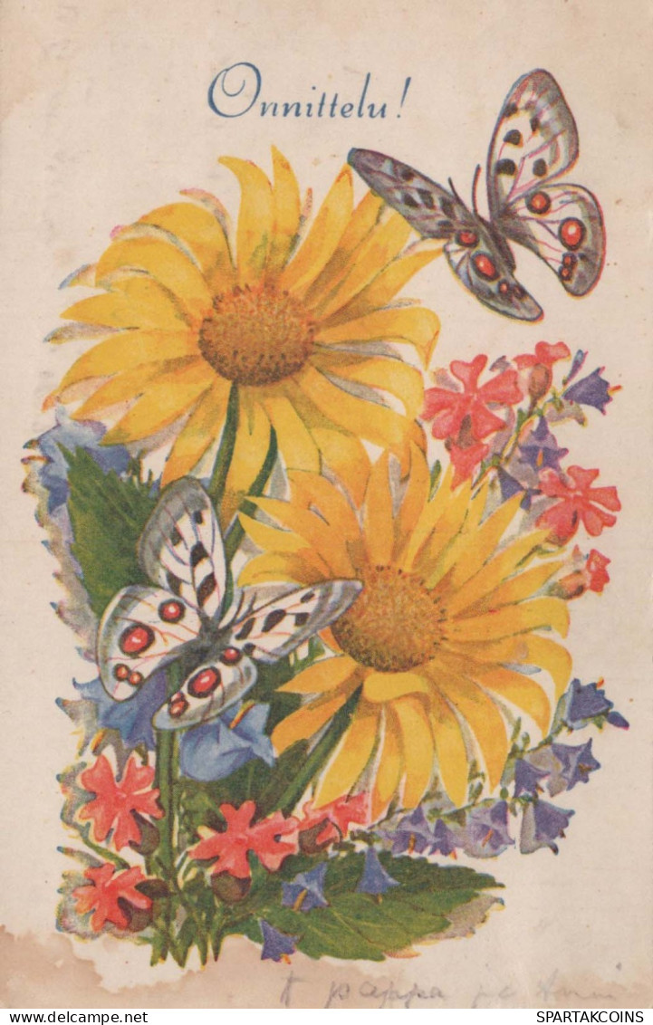 FLOWERS Vintage Ansichtskarte Postkarte CPA #PKE546.DE - Blumen