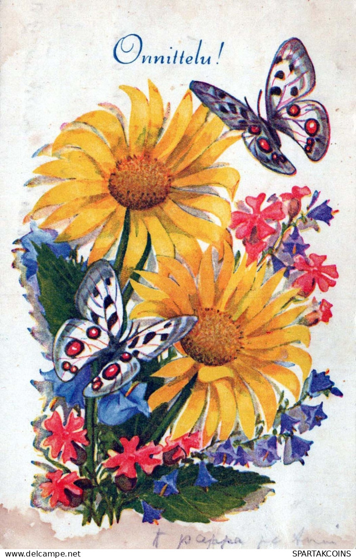 FLOWERS Vintage Ansichtskarte Postkarte CPA #PKE546.DE - Bloemen