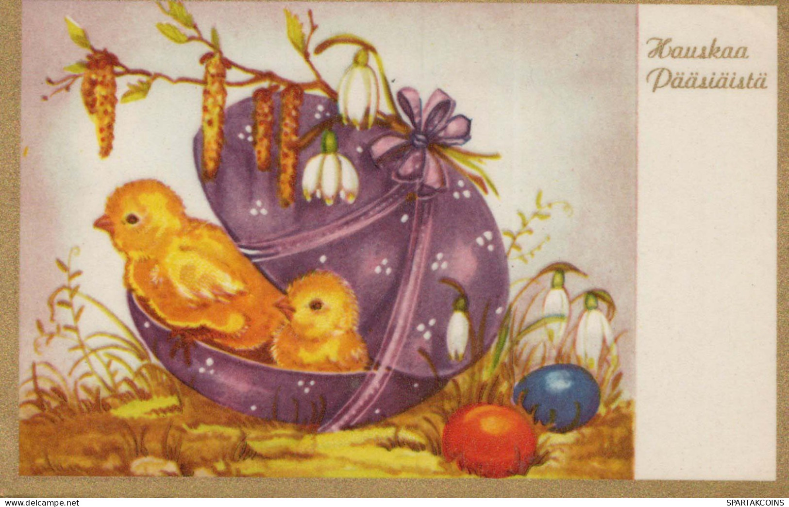 OSTERN HUHN EI Vintage Ansichtskarte Postkarte CPA #PKE418.DE - Pâques