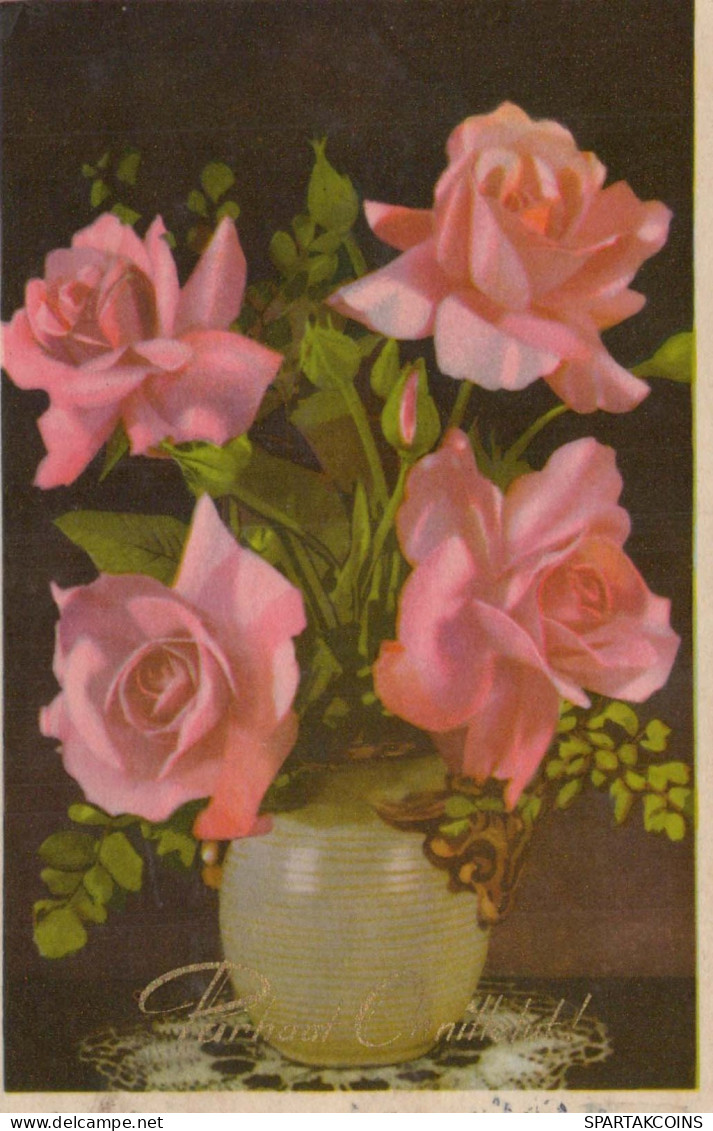 FLOWERS Vintage Ansichtskarte Postkarte CPA #PKE486.DE - Bloemen