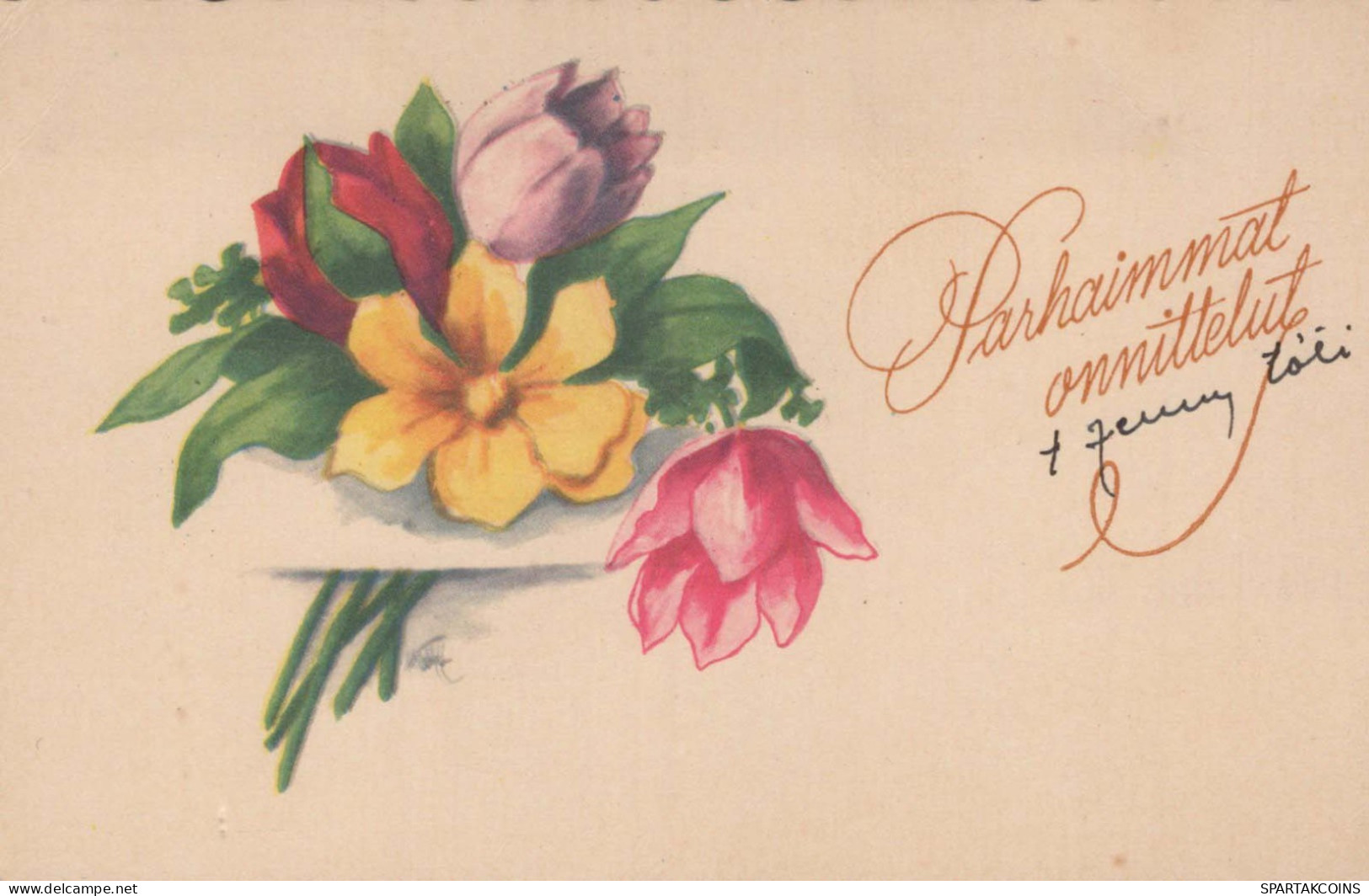 FLOWERS Vintage Ansichtskarte Postkarte CPA #PKE728.DE - Flores