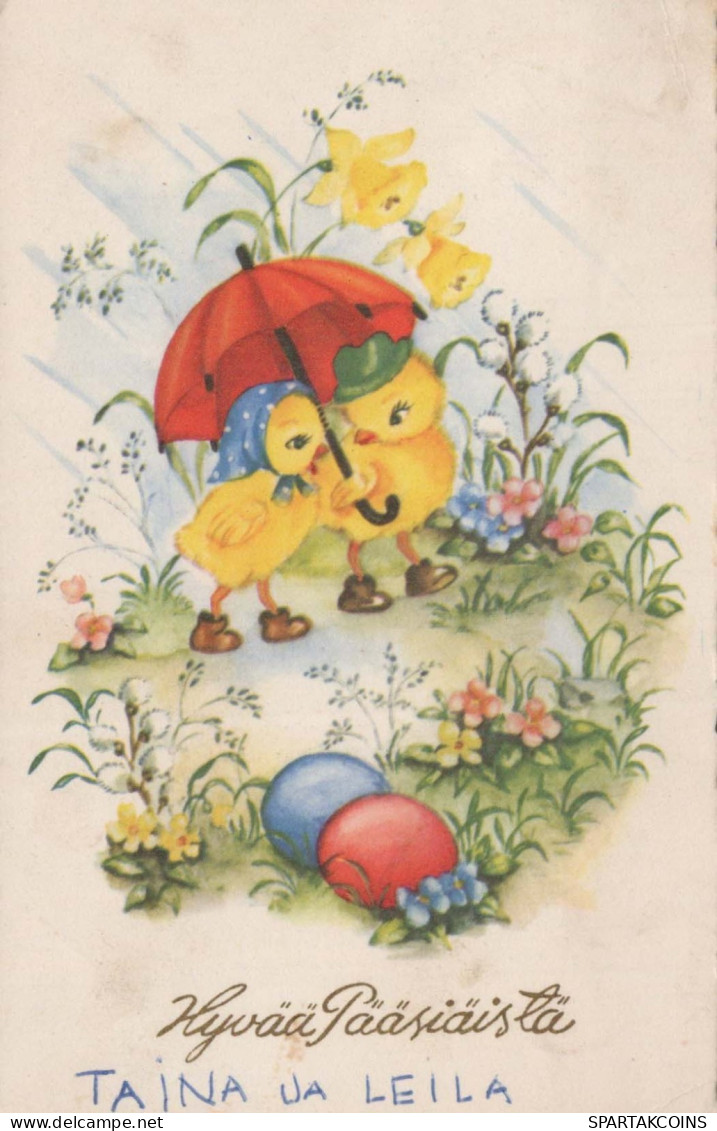 OSTERN HUHN EI Vintage Ansichtskarte Postkarte CPA #PKE102.DE - Ostern