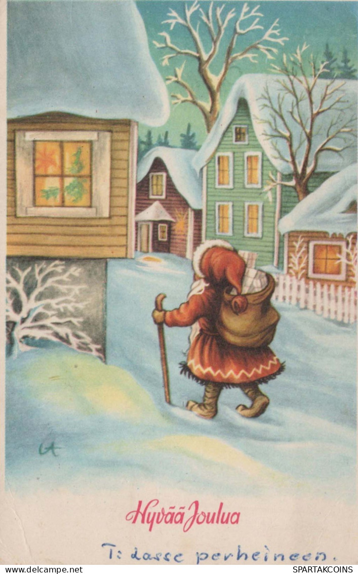 Neujahr Weihnachten GNOME Vintage Ansichtskarte Postkarte CPSMPF #PKD899.DE - Nouvel An