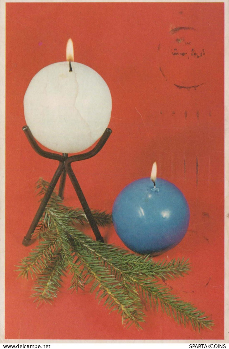 Neujahr Weihnachten KERZE Vintage Ansichtskarte Postkarte CPSMPF #PKD097.DE - Nouvel An