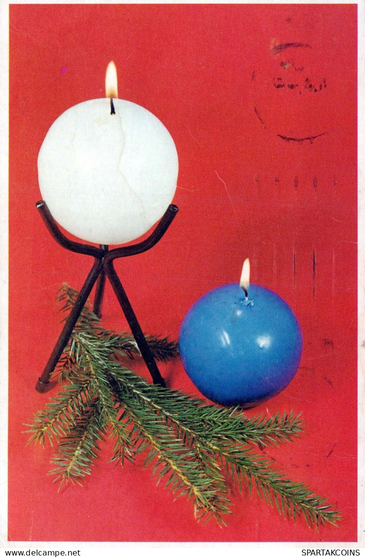Neujahr Weihnachten KERZE Vintage Ansichtskarte Postkarte CPSMPF #PKD097.DE - Nouvel An