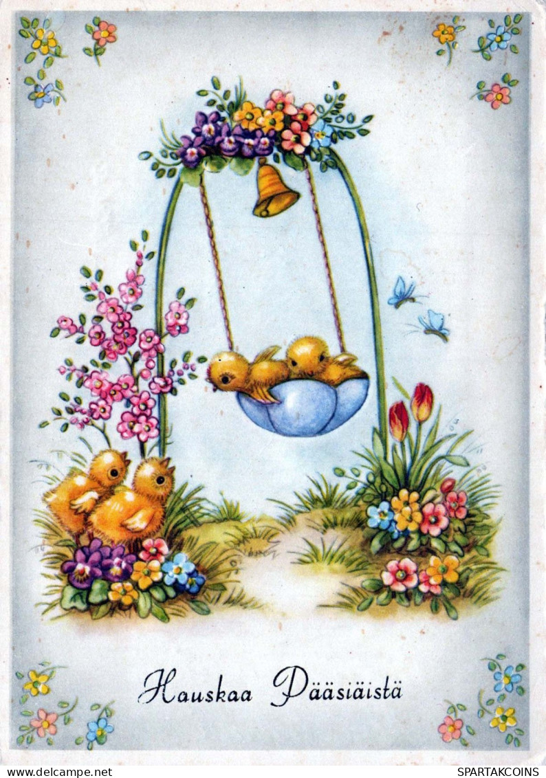 OSTERN HUHN EI Vintage Ansichtskarte Postkarte CPSM #PBO846.DE - Easter