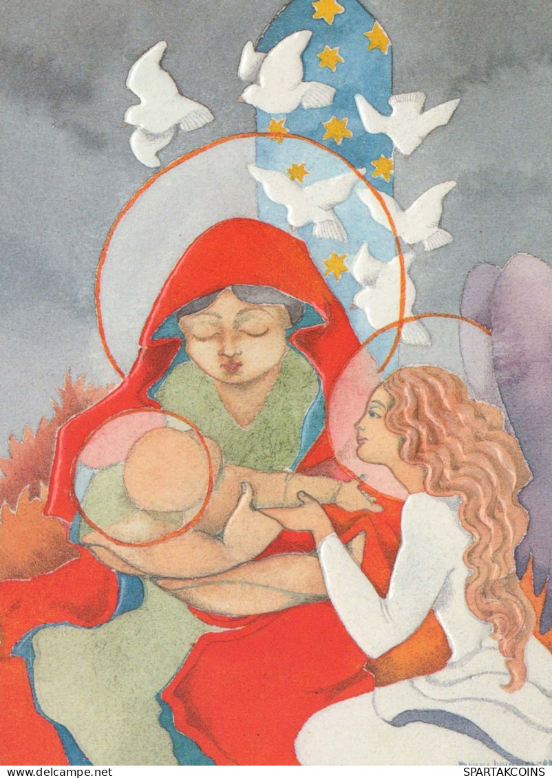 Jungfrau Maria Madonna Jesuskind Weihnachten Religion Vintage Ansichtskarte Postkarte CPSM #PBP916.DE - Vierge Marie & Madones