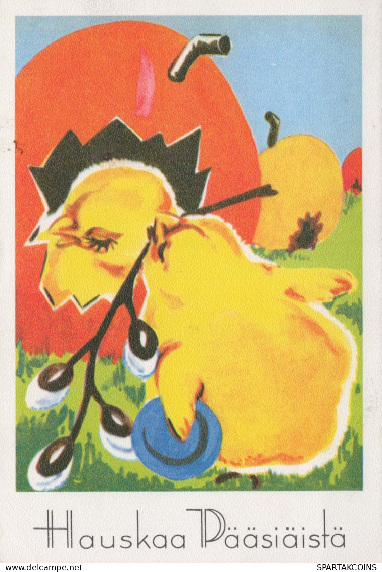 OSTERN HUHN EI Vintage Ansichtskarte Postkarte CPSM #PBP221.DE - Pâques