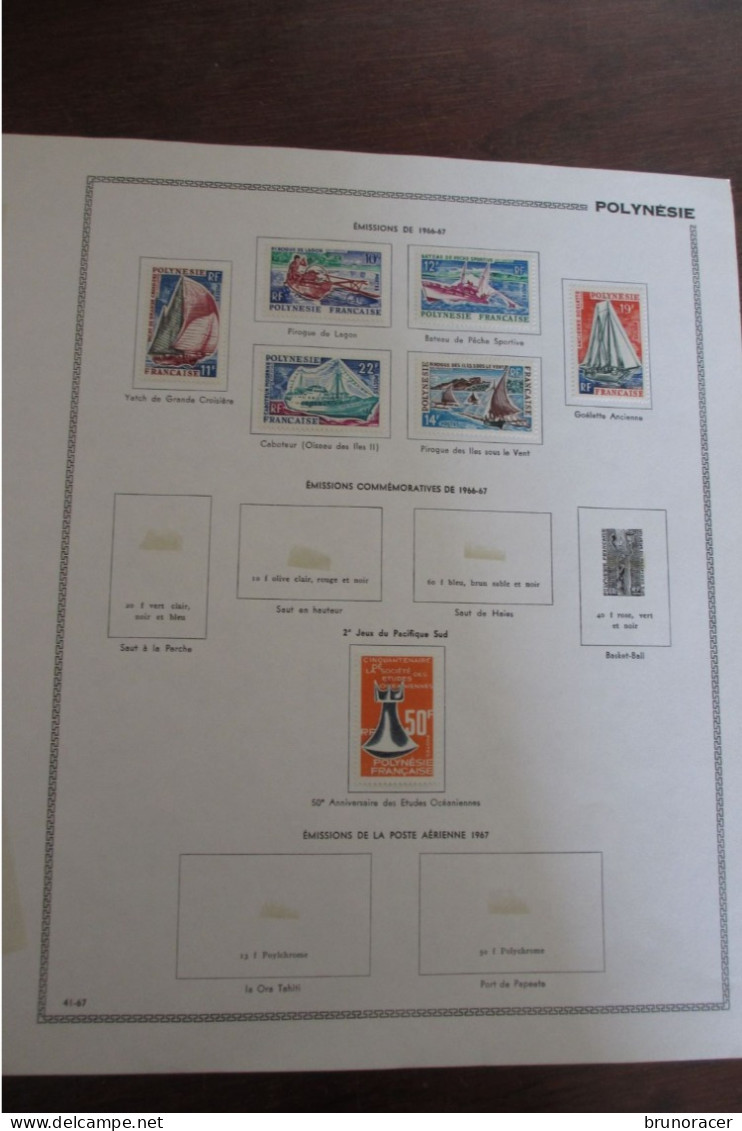 LOT POLYNESIE ANNEES 60 POSTE ET POSTE AERIENNE SUR 5 PAGES D'ALBUM NEUF* COTE 720 EUROS  VOIR SCANS - Unused Stamps