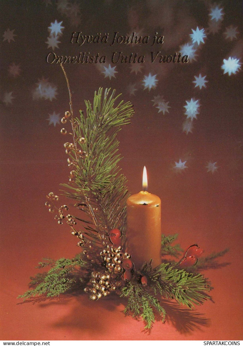 Neujahr Weihnachten KERZE Vintage Ansichtskarte Postkarte CPSM #PBN721.DE - Nouvel An