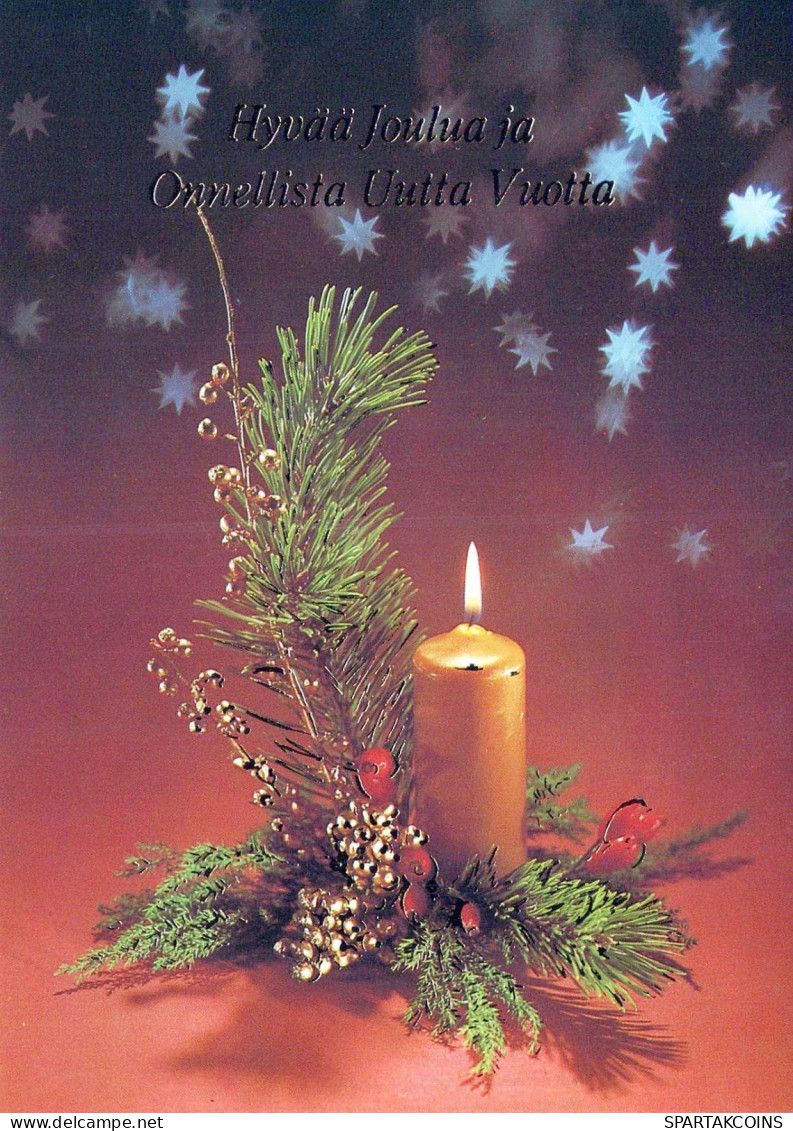 Neujahr Weihnachten KERZE Vintage Ansichtskarte Postkarte CPSM #PBN721.DE - Nouvel An