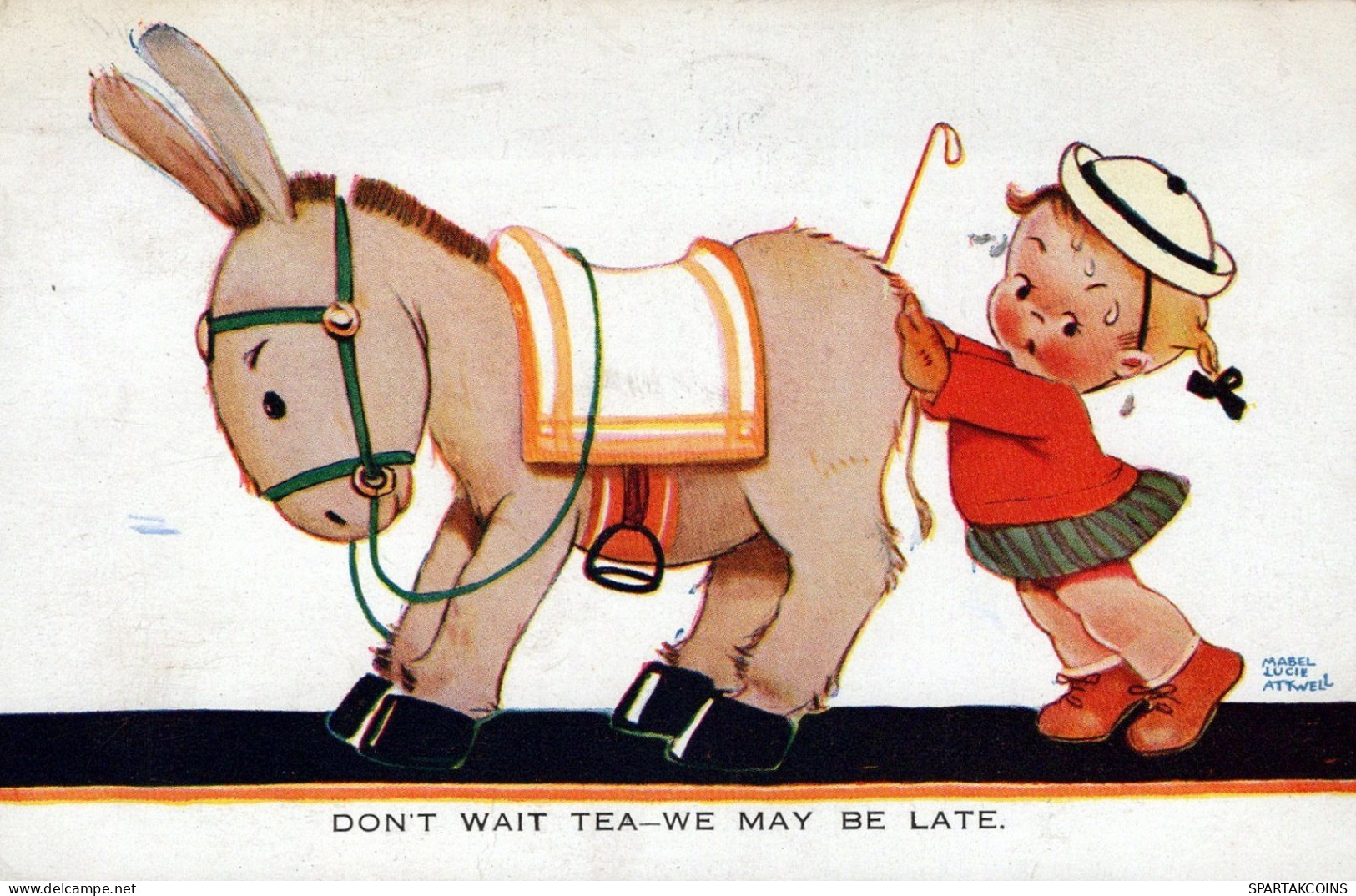 ASINO Animale Vintage CPA Cartolina #PAA311.IT - Donkeys