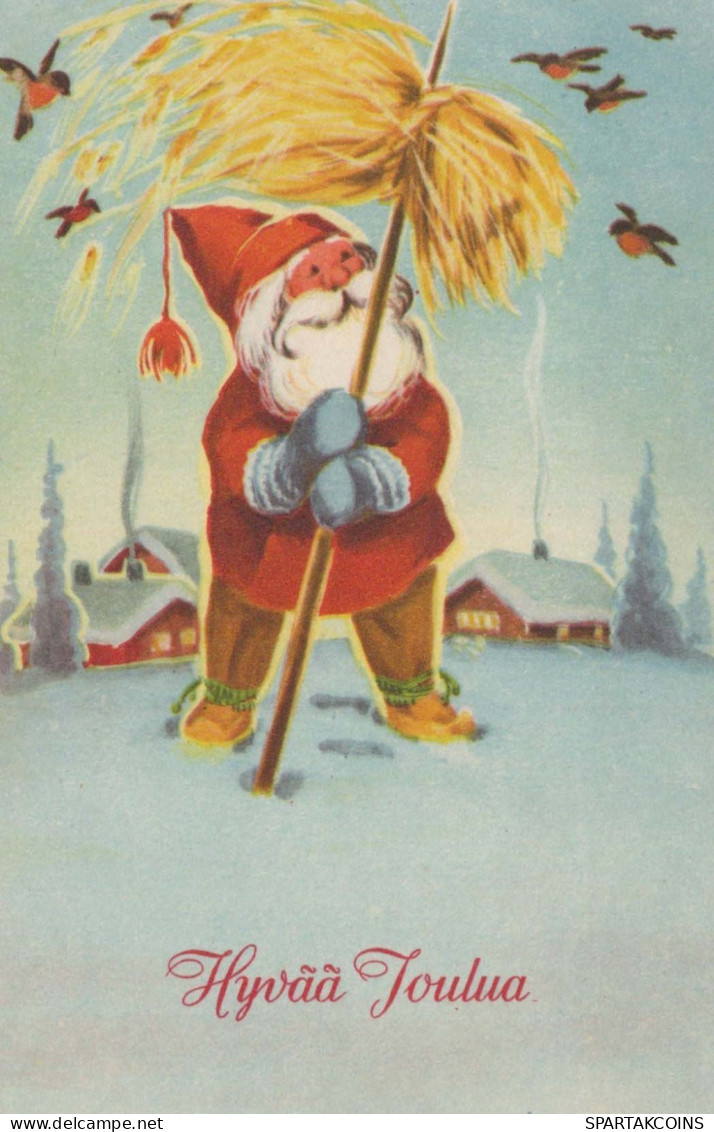 BABBO NATALE Buon Anno Natale Vintage Cartolina CPSMPF #PKG332.IT - Santa Claus