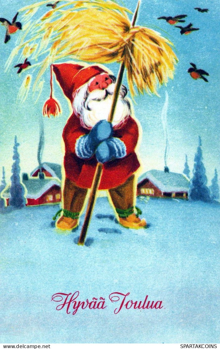 BABBO NATALE Buon Anno Natale Vintage Cartolina CPSMPF #PKG332.IT - Santa Claus