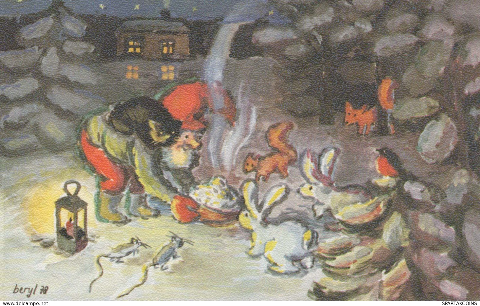 Buon Anno Natale GNOME Vintage Cartolina CPSMPF #PKG399.IT - Nouvel An