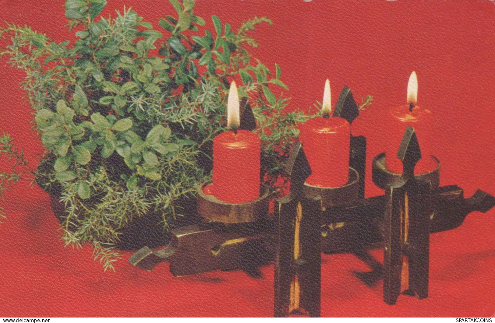 Buon Anno Natale CANDELA Vintage Cartolina CPSMPF #PKD968.IT - Nouvel An