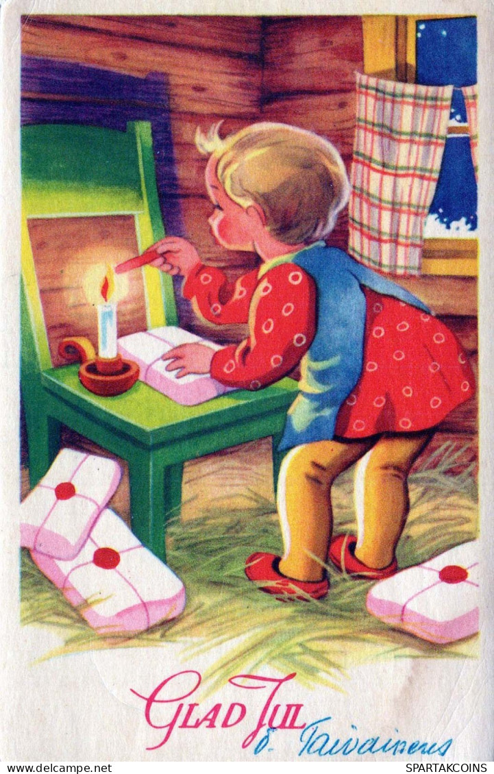 Buon Anno Natale BAMBINO Vintage Cartolina CPSMPF #PKD220.IT - Nouvel An