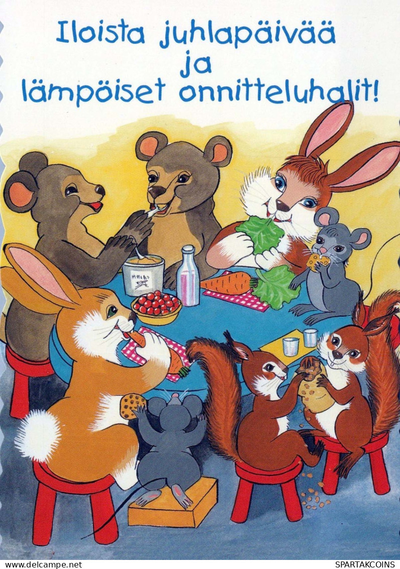 CONIGLIO Animale Vintage Cartolina CPSM #PBR147.IT - Sonstige & Ohne Zuordnung