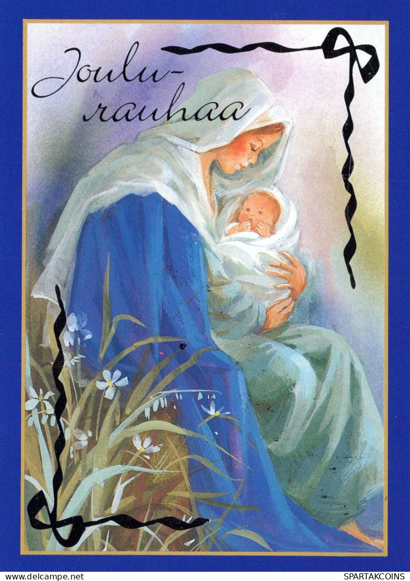 Vergine Maria Madonna Gesù Bambino Religione Vintage Cartolina CPSM #PBQ050.IT - Maagd Maria En Madonnas