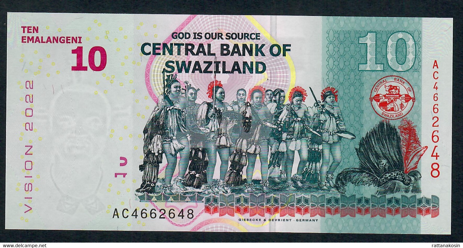 SWAZILAND P41 10 EMALANGENI 2015  #AC   UNC. - Swaziland