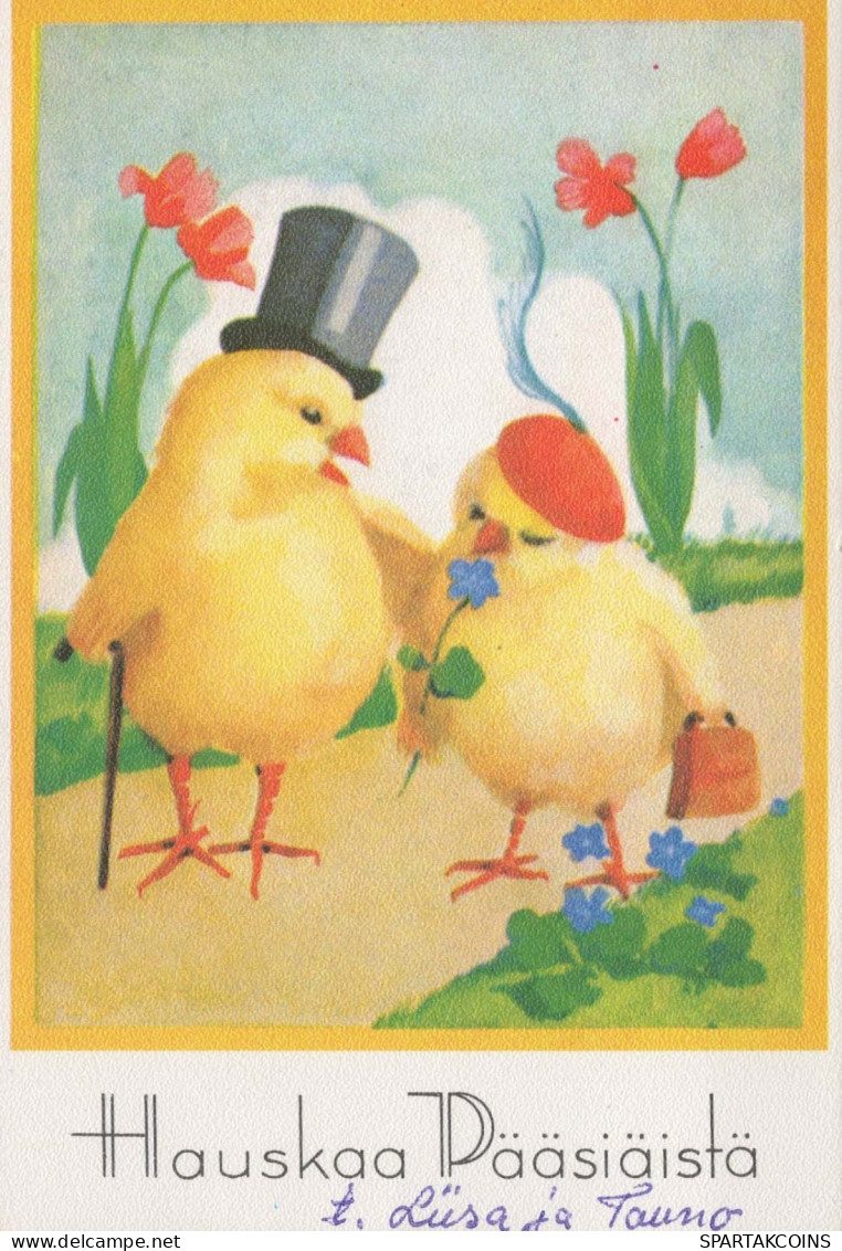 PASQUA POLLO UOVO Vintage Cartolina CPSM #PBO720.IT - Ostern