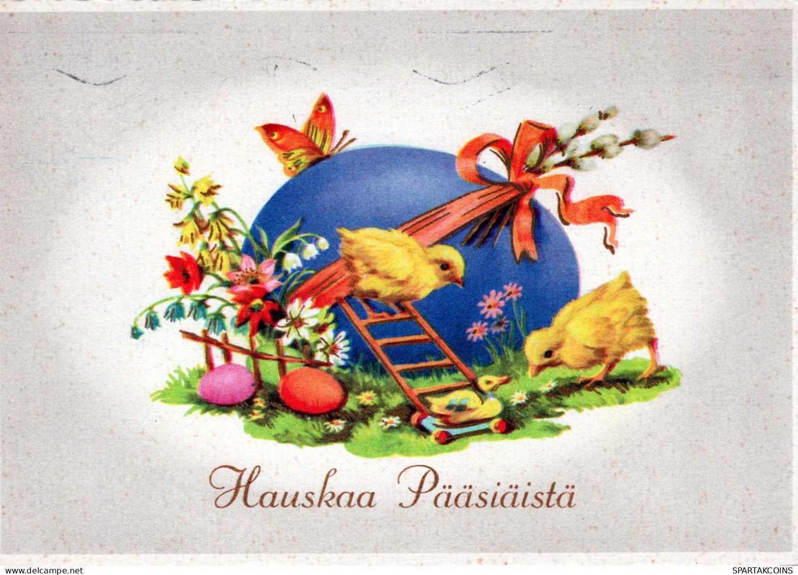 PASQUA POLLO UOVO Vintage Cartolina CPSM #PBO909.IT - Ostern