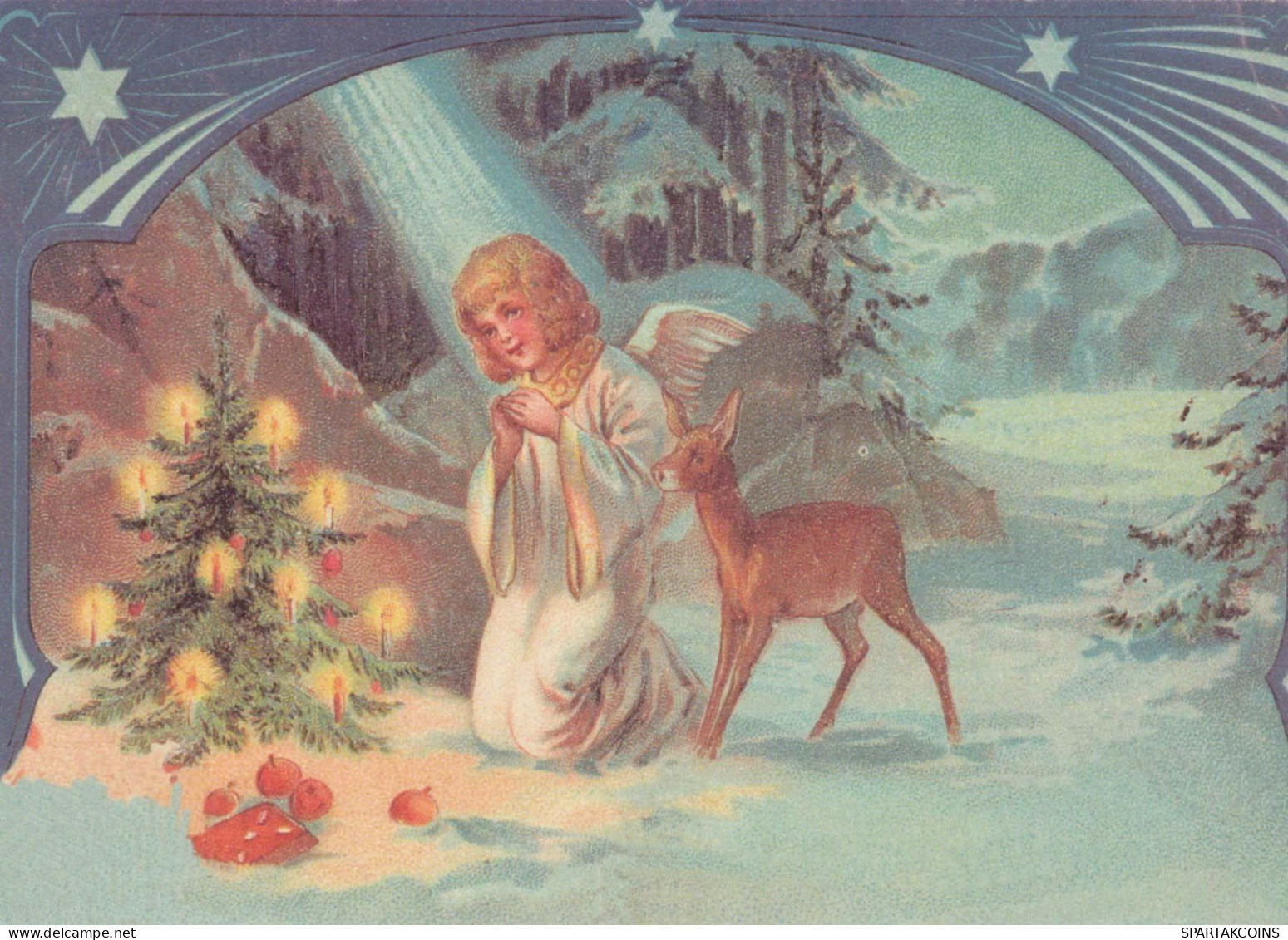 ANGELO Natale Vintage Cartolina CPSM #PBP345.IT - Engel
