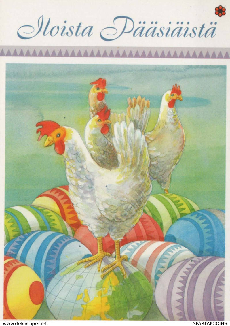 PASQUA POLLO UOVO Vintage Cartolina CPSM #PBO782.IT - Pâques