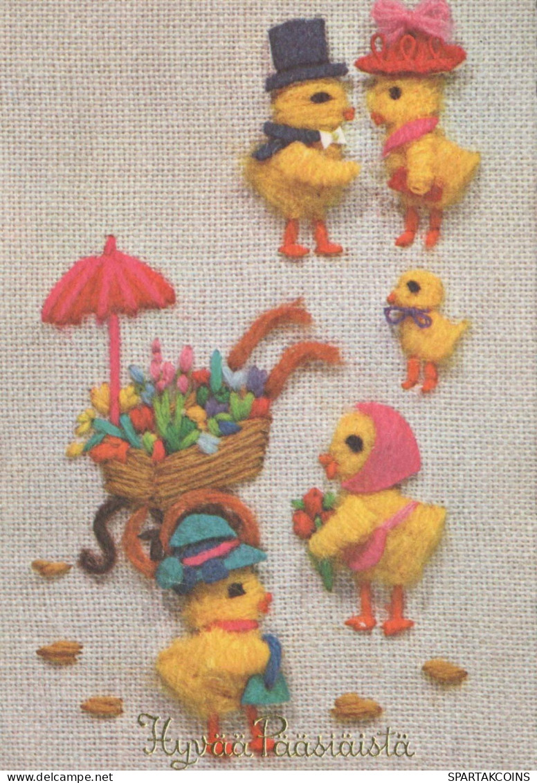 PASQUA POLLO UOVO Vintage Cartolina CPSM #PBO847.IT - Easter