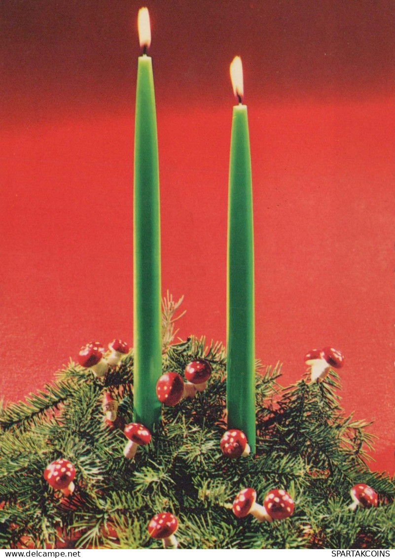 Buon Anno Natale CANDELA Vintage Cartolina CPSM #PBN843.IT - Nouvel An