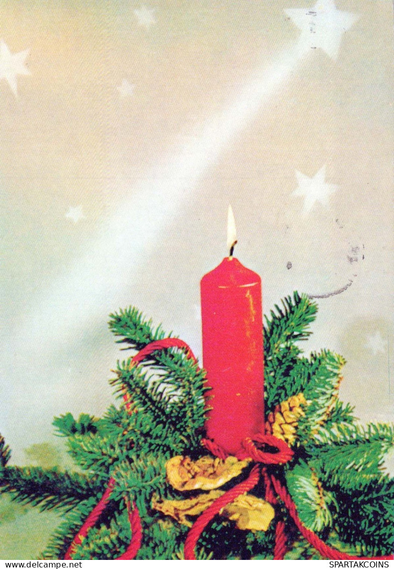 Buon Anno Natale CANDELA Vintage Cartolina CPSM #PBN965.IT - Nouvel An