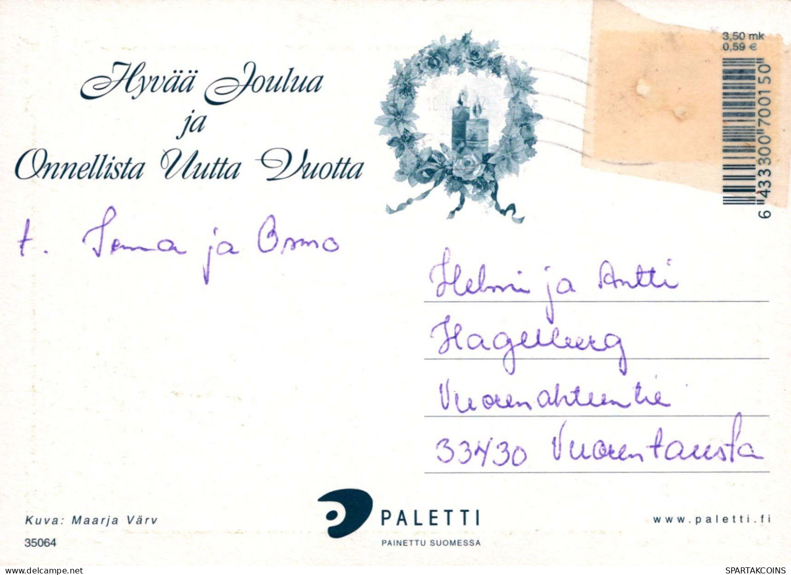 Buon Anno Natale CANDELA Vintage Cartolina CPSM #PBN662.IT - Nouvel An