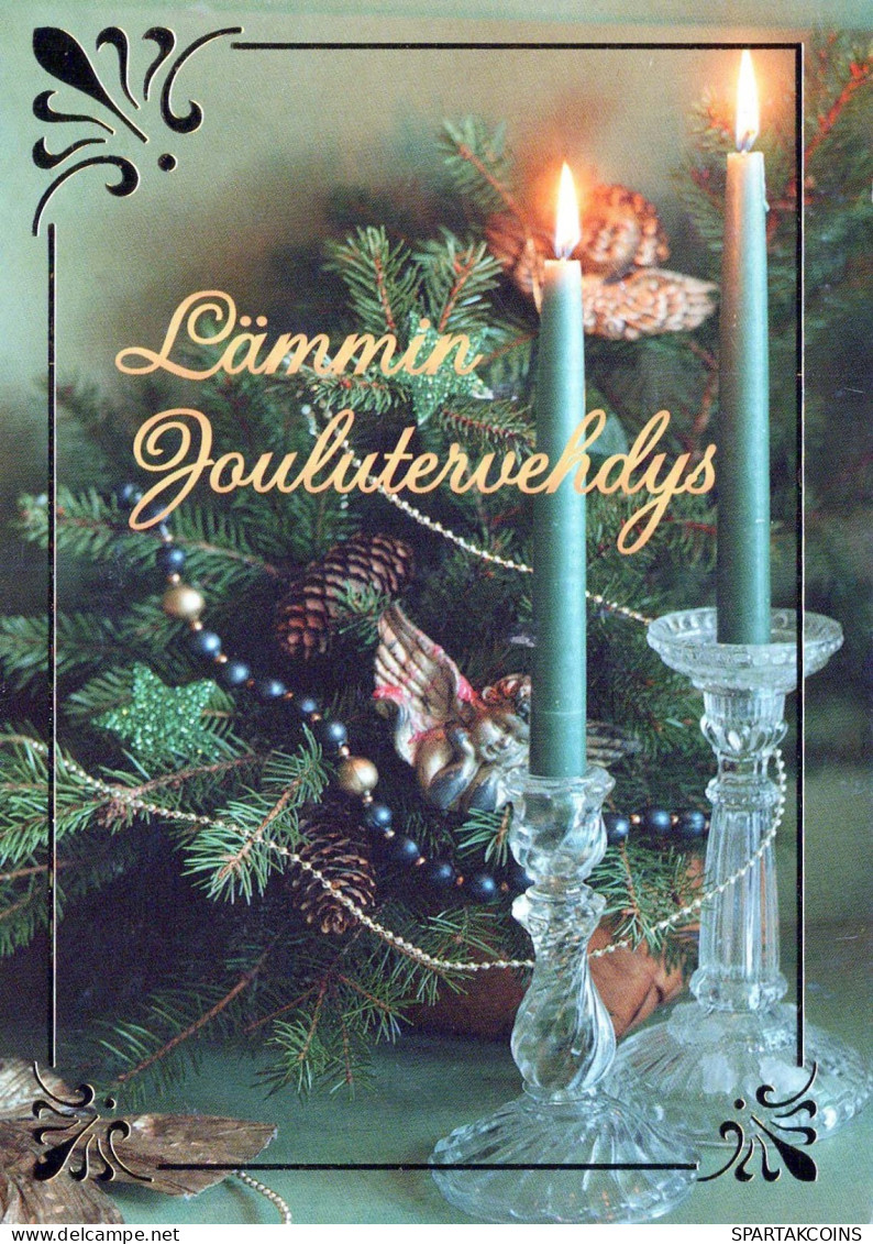 Buon Anno Natale CANDELA Vintage Cartolina CPSM #PBN662.IT - Nouvel An