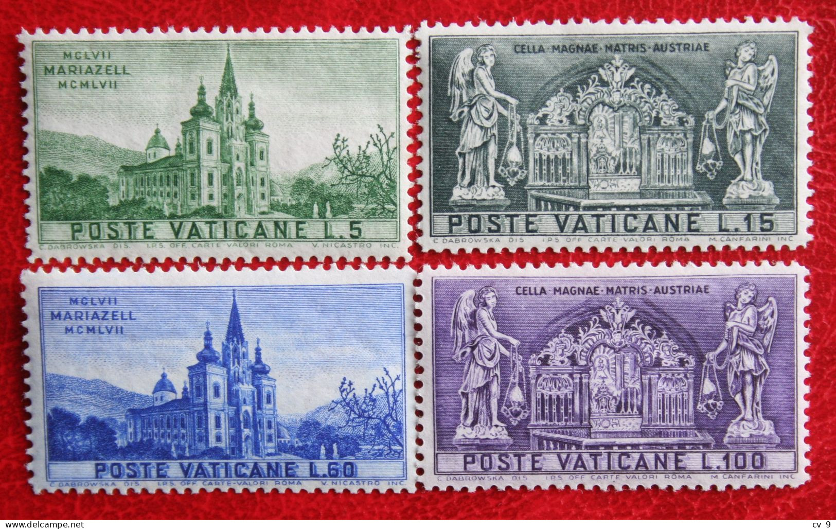 Sanctuary Of Mariazell 1957 Mi 276-279 Yv 247-250 Ongebruikt / MH * VATICANO VATICAN VATICAAN - Unused Stamps