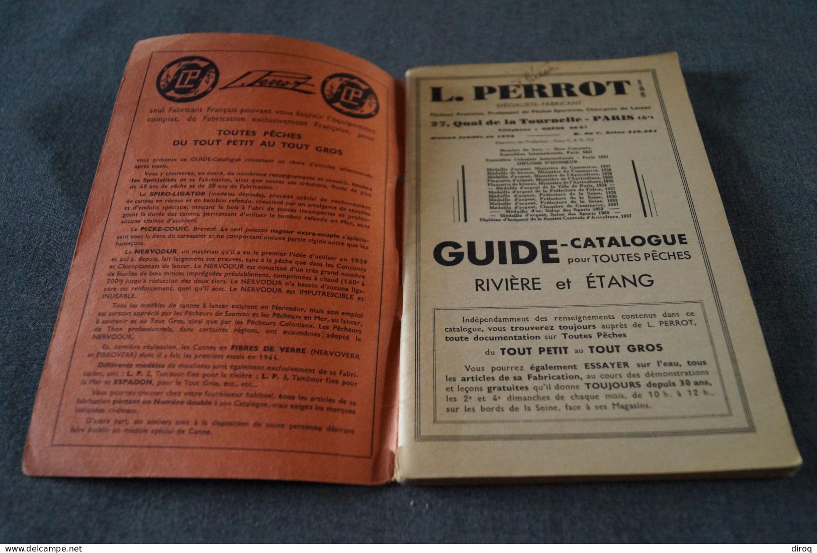 RARE Ancien Catalogue De Pêche 1955,L. Perrott,88 Pages,21,5 Cm./13,5 Cm. Très Bel état De Collection - Pesca