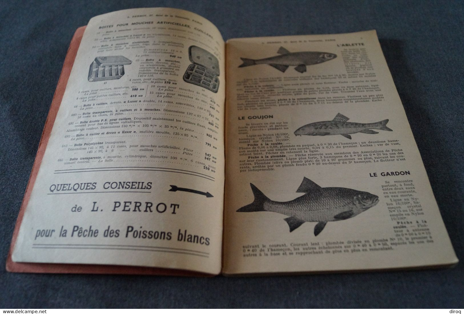 RARE Ancien Catalogue De Pêche 1955,L. Perrott,88 Pages,21,5 Cm./13,5 Cm. Très Bel état De Collection - Pesca