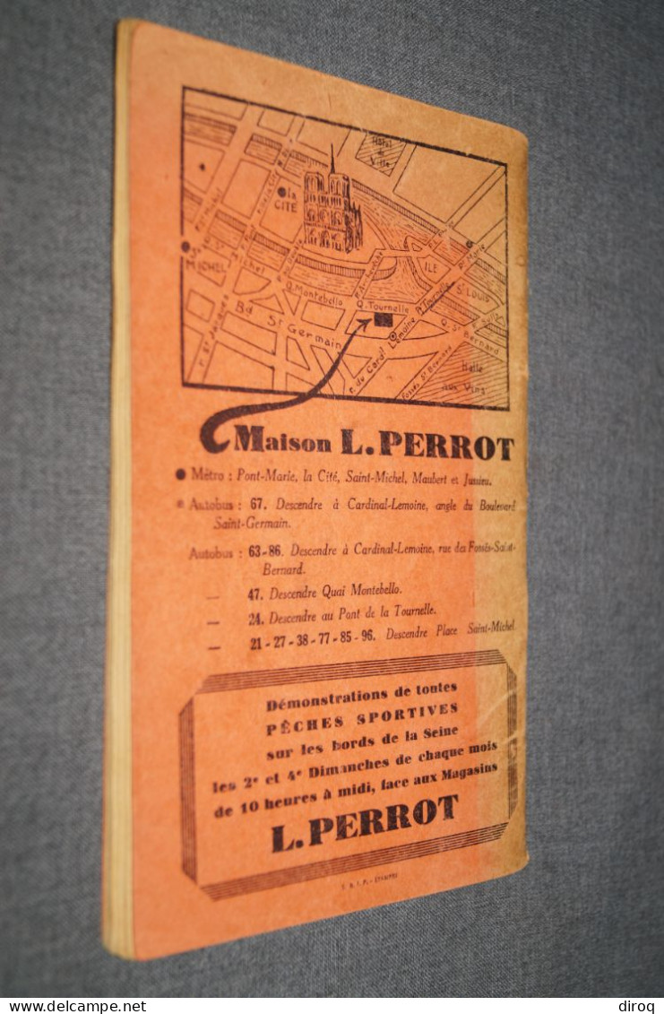 RARE ancien catalogue de pêche 1955,L. Perrott,88 pages,21,5 Cm./13,5 Cm. très bel état de collection
