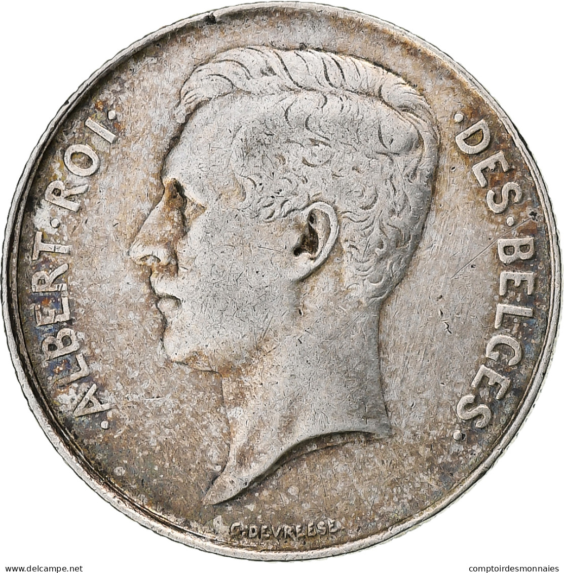 Belgique, Albert II, Franc, 1912, Bruxelles, Argent, TTB - 1 Franc